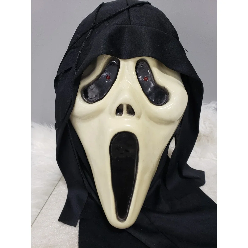 READ‎ Vintage SCREAM GHOSTFACE MASK BUST Halloween Decoration Life Size Rare